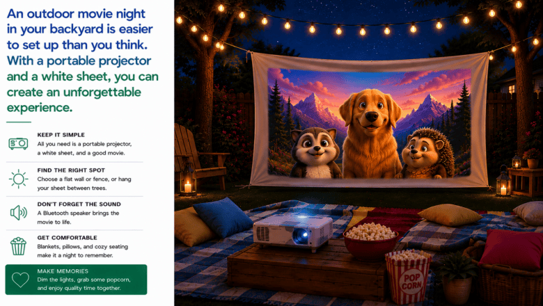 How to Set Up an Outdoor Movie Night