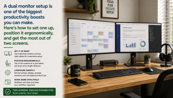 Maximizing productivity with dual monitors