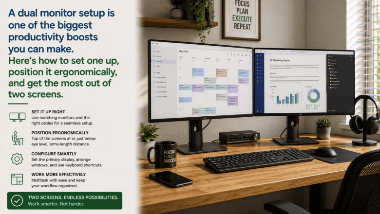 Maximizing productivity with dual monitors