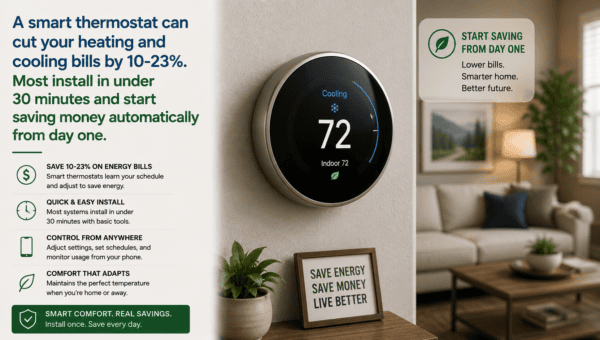 Smart thermostat for energy savings