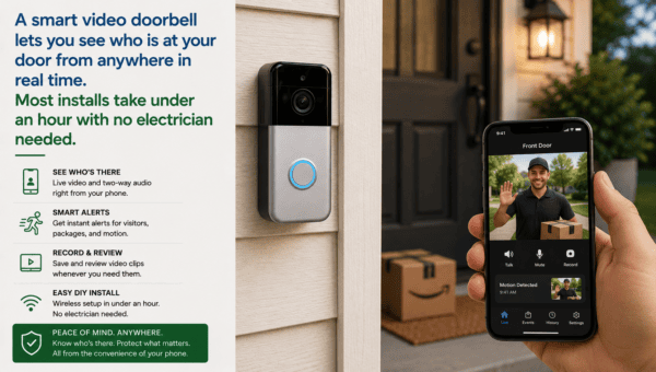 Smart video doorbell for peace of mind